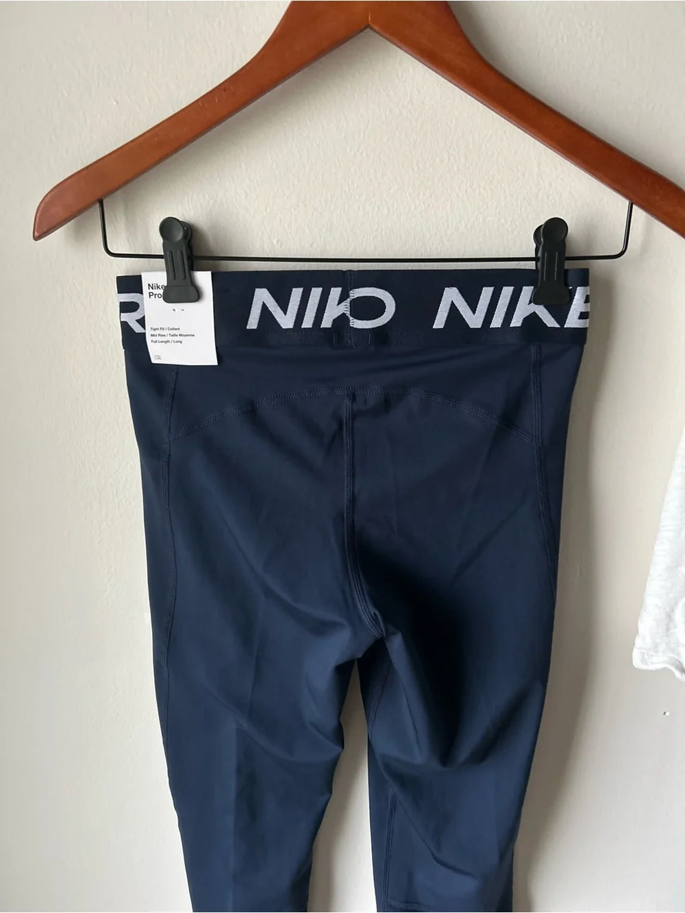 NIKE Pro Dri-FIT Navy Mesh Panel Full Length Leggings Small NWT